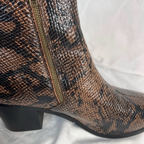 ASOS Brown Snake Print Boots - Picture 2 of 6